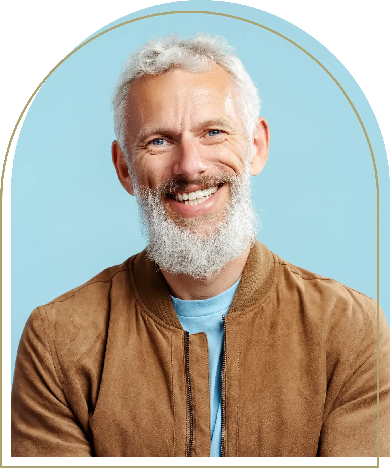 Smiling middle-aged man showcasing restored teeth with dental implants Dubbo treatment.