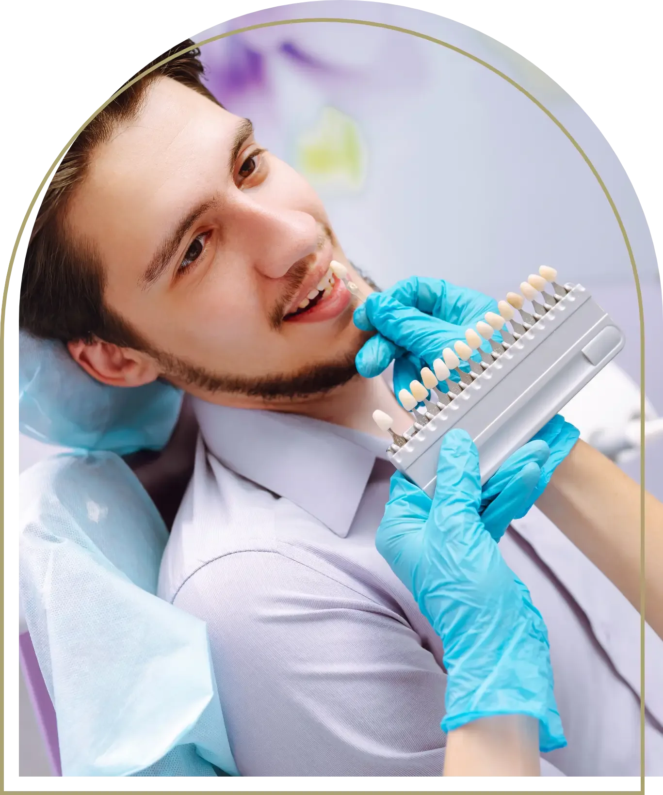Composite bonding procedure showing shaping and polishing of composite resin on teeth at ADC Dubbo Dentist